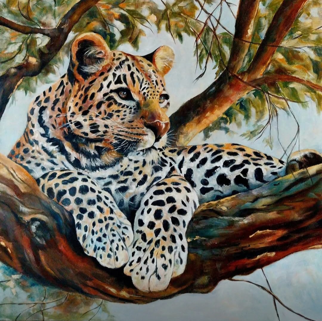 JEGERENS HVILESTED. Olje. 70 x 70. Kr. 7000,-