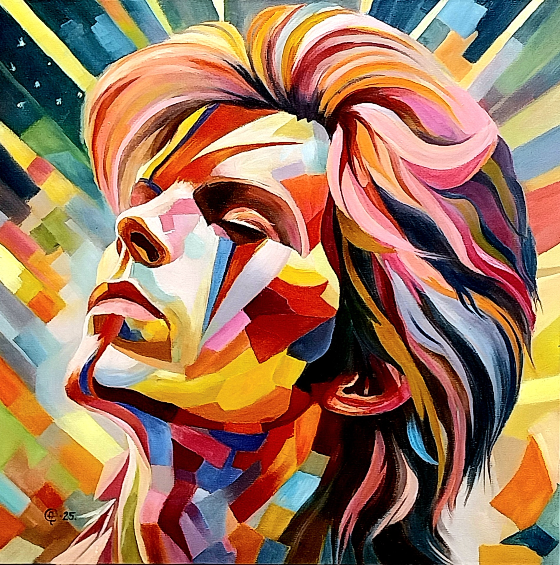 DAVID BOWIE. Akryl/olje. 60 x 60. Kr. 5500,-